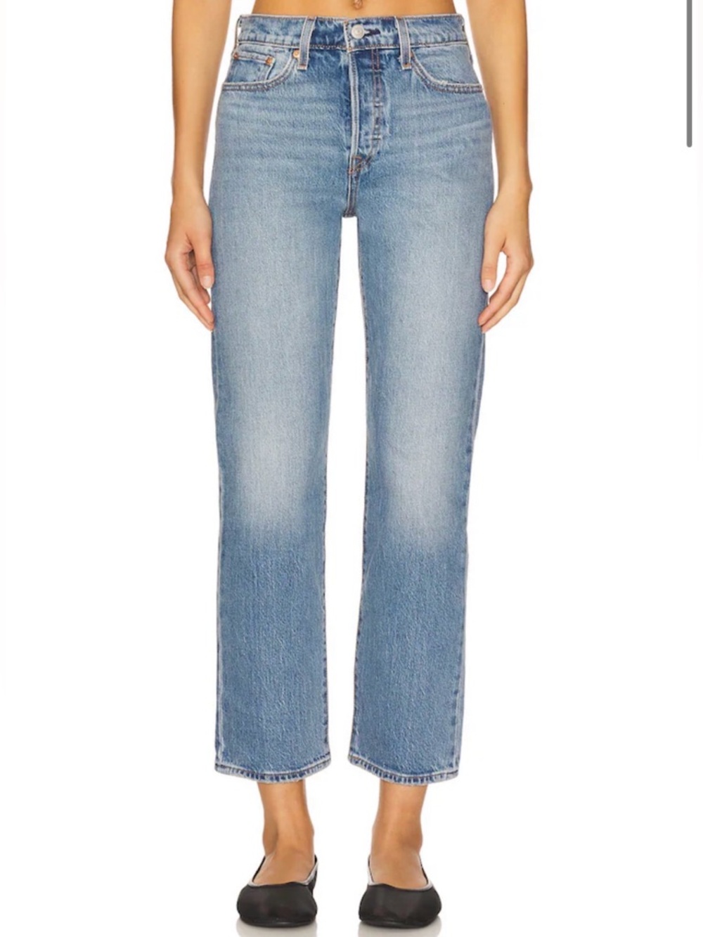 Levi's Light Blue Cropped Straight-Leg Jeans